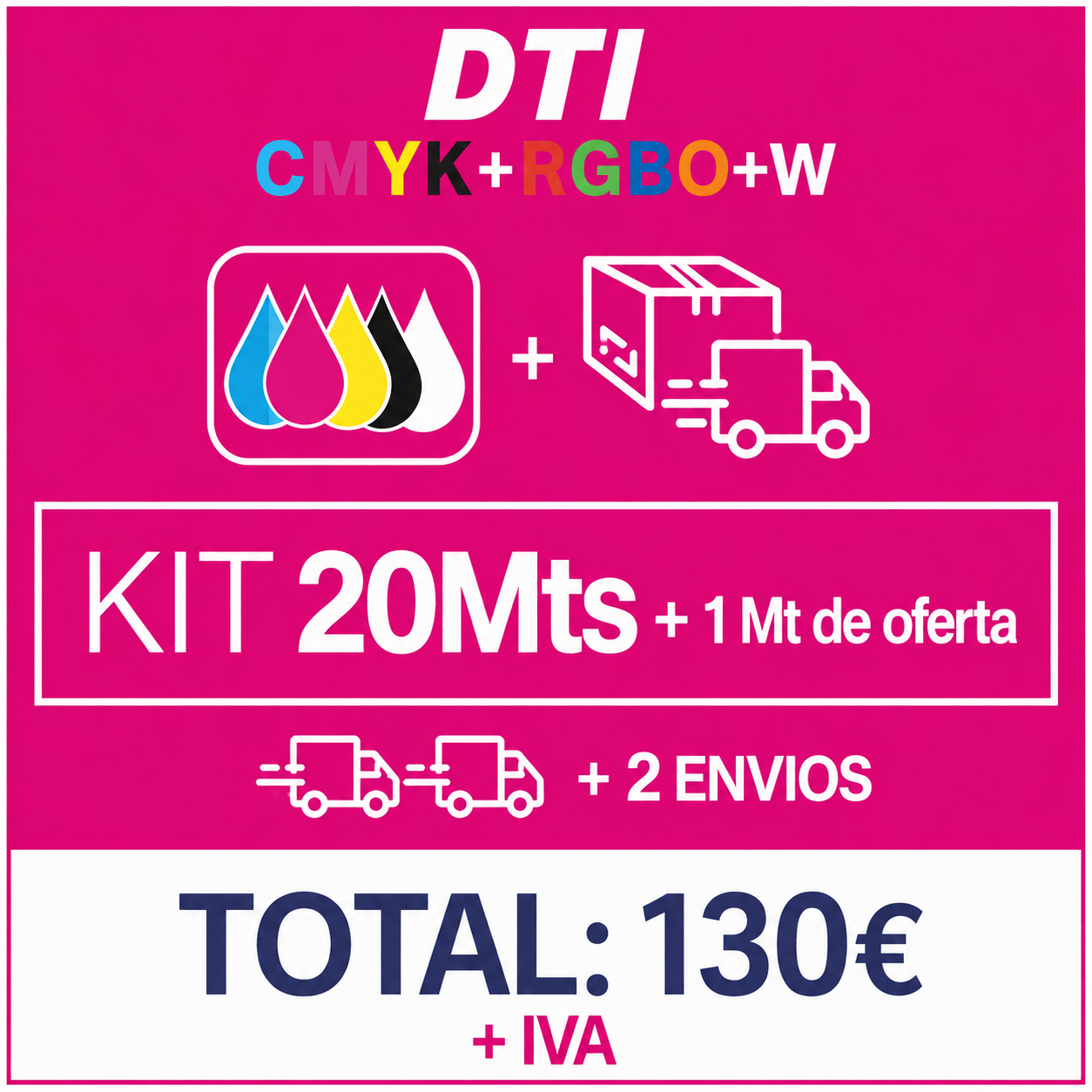 Kit Magenta de 20 Mts + 1 mt de oferta + 2 envios